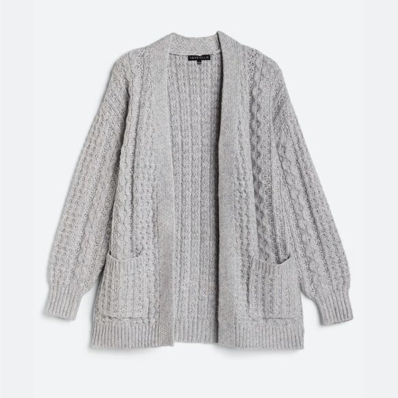 love ellie Sweaters - Love Ellie Gray Silva Recycled Long Sleeve Chunky Knit Cardigan Sweater